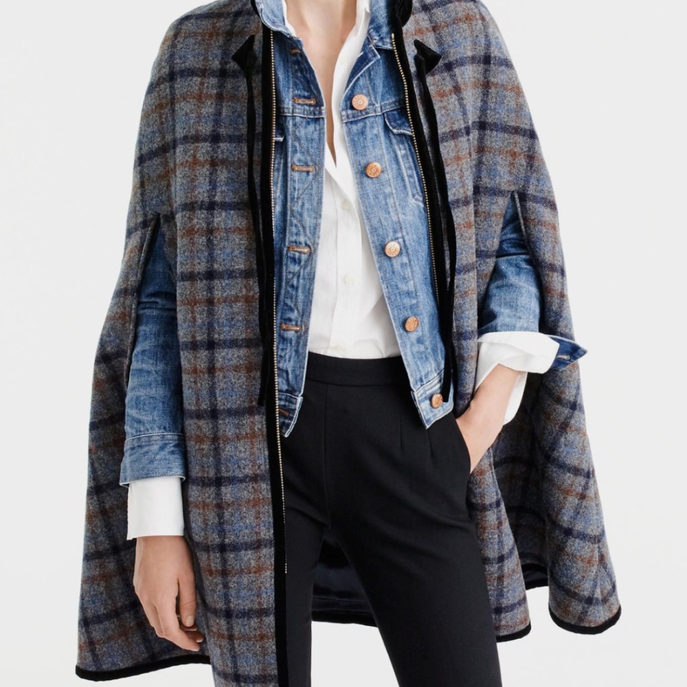 J Crew Collection Tartan Cape
